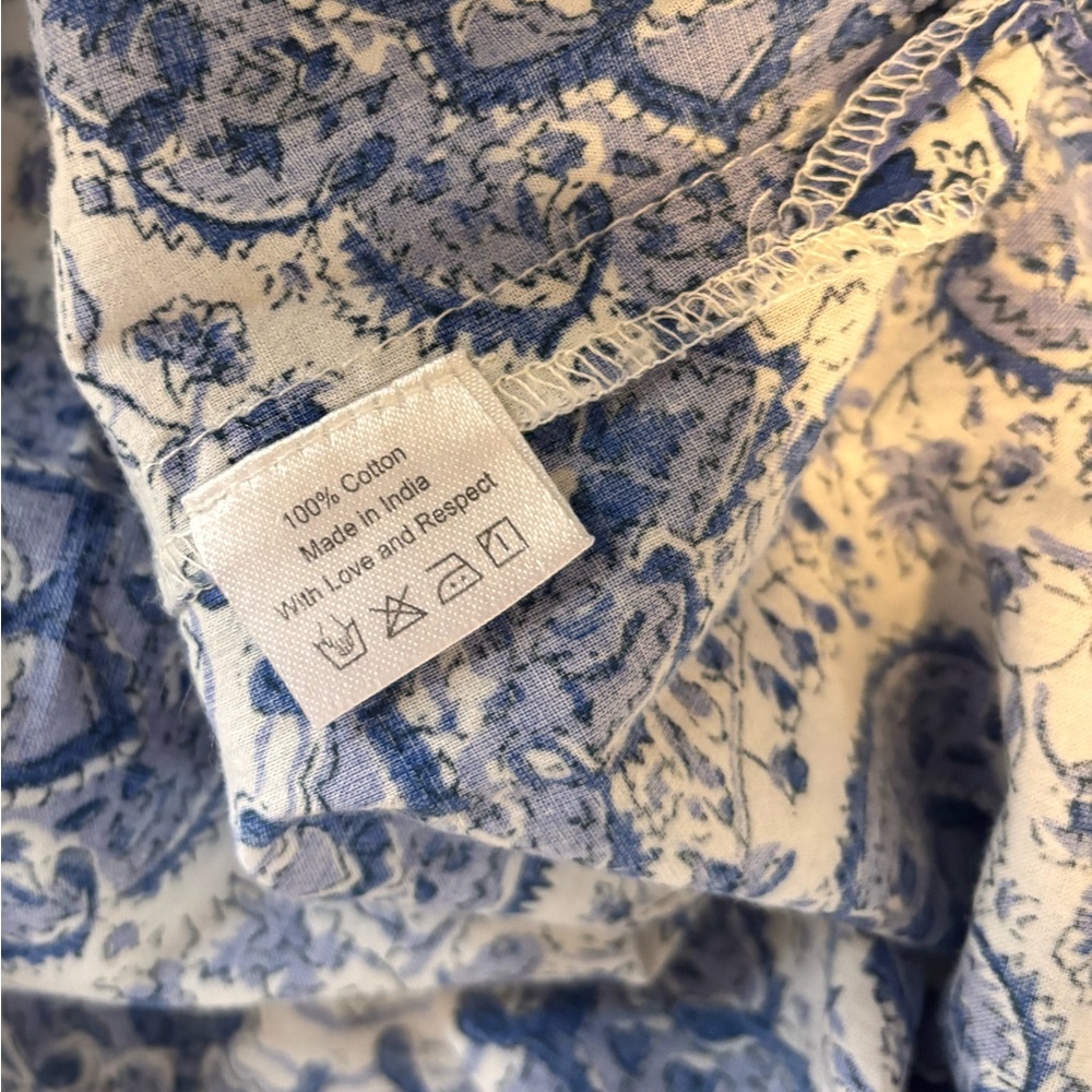 La Plage Paisley Cotton Ruffle Blouse size XS - Picture 6 of 6